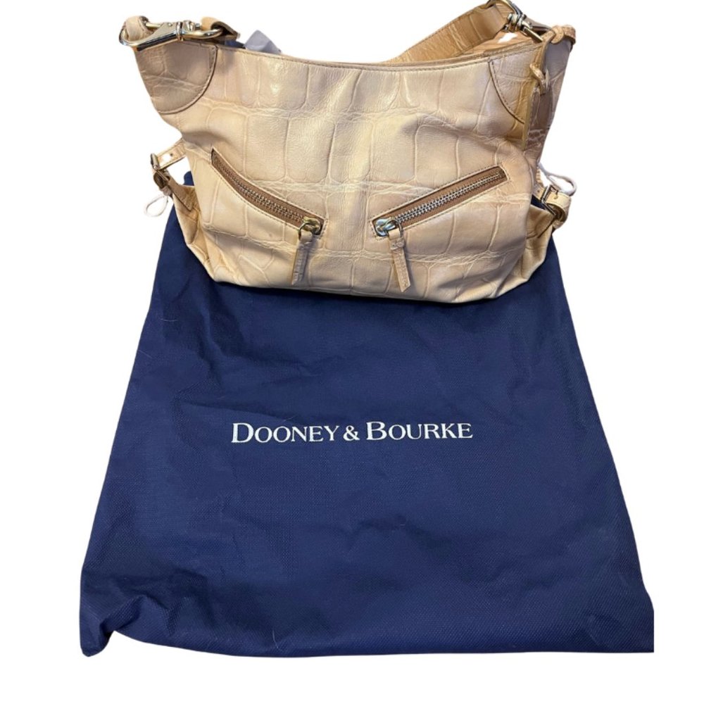 DOONEY & BOURKE Croco Embossed Hobo Bag with Designer Dust Bag